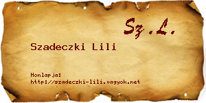 Szadeczki Lili névjegykártya